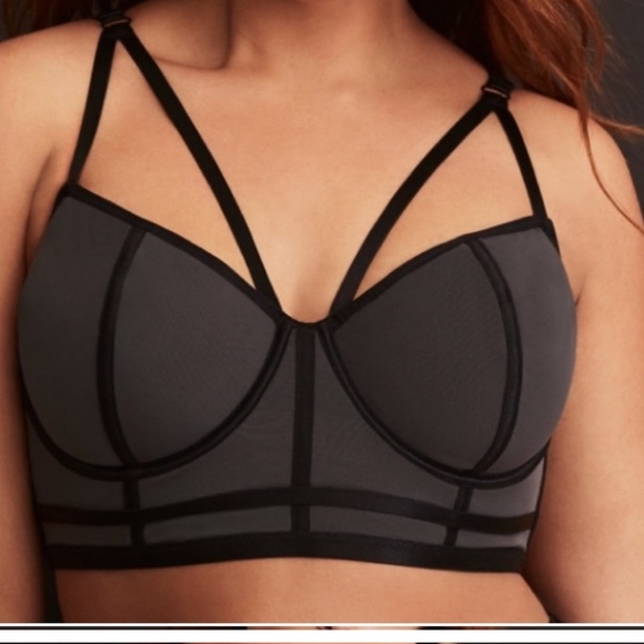 torrid Other - Torrid Strappy Underwire Gray Black Bralette